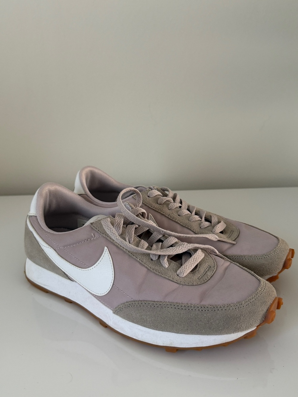 Nike Women's Dusty Pink and White Retro Runner Sneakers - Picture 1 of 6
